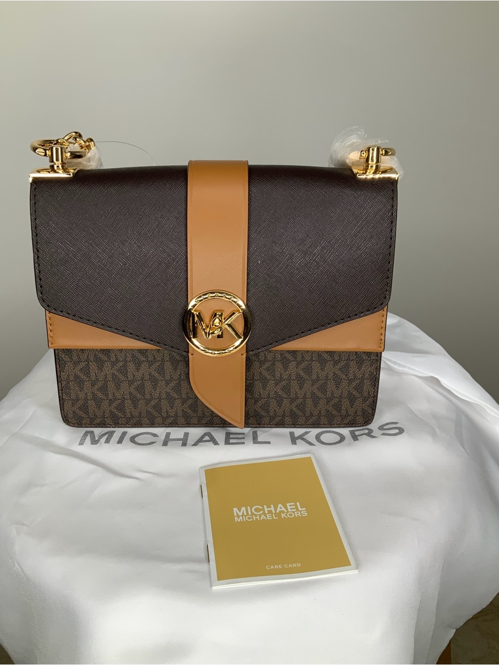 Michael Kors Jet Greenwich Small Color-Block Signature Logo Crossbody Bag NWT